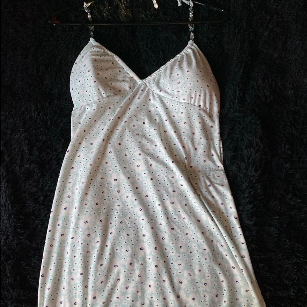 Summer beaded  floral halter dress
